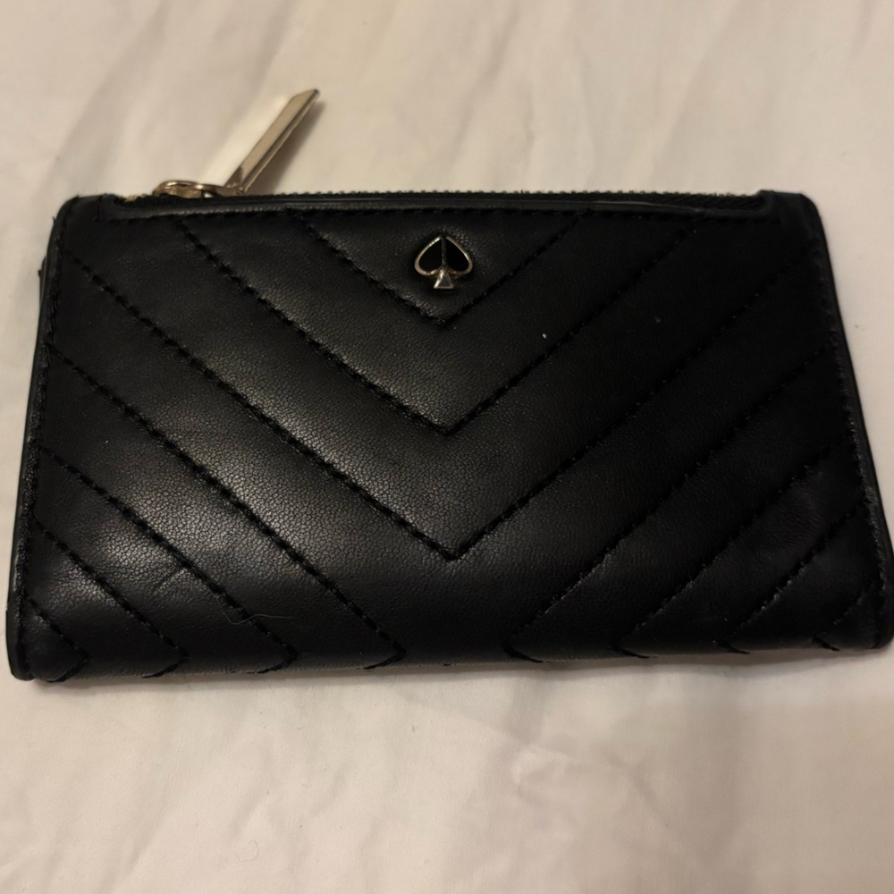 Leather Black Quilted Wallet - Picture 5 of 6